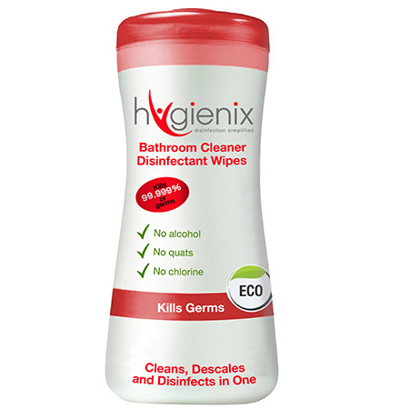 Hygienix Bathroom Cleaner Disinfectant Wipes Cannister